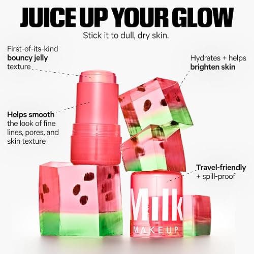 Milk Makeup Skincare Jelly Gift Set – Hydrating + Brightening Face Serums and Blush + Lip Stain in pH-Adaptive Pink – Two Full Size Serum Sticks .21oz + Travel-Friendly Jelly Tint (pHreeze) .17oz thumbnail 4