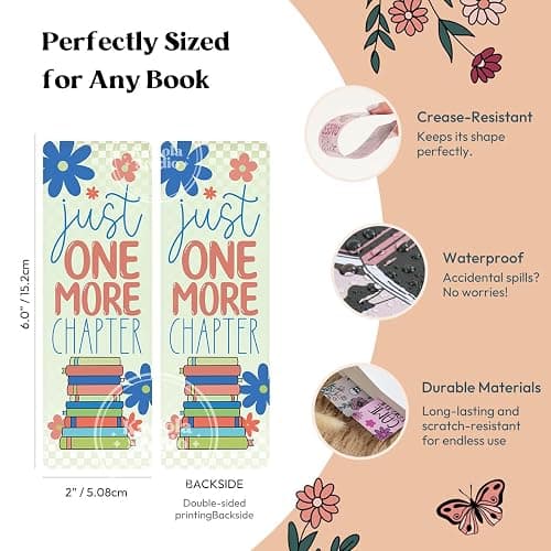Kaciola Studio10 PCS Booklovers Cute Bookmarks, Funny Bookmarks for Women, Double Sided Bookworm Design Book Lovers Gifts,Book Accessories for Women Men Students Teachers Reading thumbnail 5