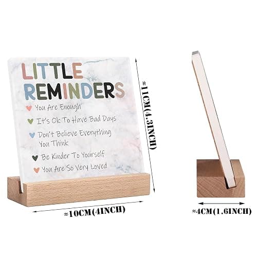 Inspirational Office Desk Decor, Little Reminders Desk Sign, Motivational Gifts for Women, Cute Home Office Decorations for Work, Positive Quotes for Teacher Decorative Sign, Fun Cubicle & Table Decor Signs thumbnail 3