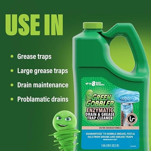Green Gobbler Enzyme Drain Cleaner | Controls Foul Odors & Breaks Down Grease, Paper, Fat & Oil in Sewer Lines, Septic Tanks & Grease Traps | 1 Gallon thumbnail 3