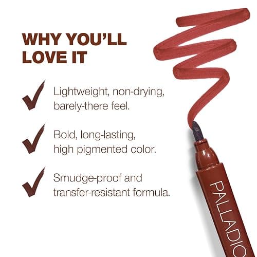 Palladio Lip Stain, Hydrating and Waterproof Formula, Matte Color Look, Longlasting All Day Wear Lip Color, Smudge Proof Natural Finish, Precise Chisel Tip Marker, Mocha Cream thumbnail 6