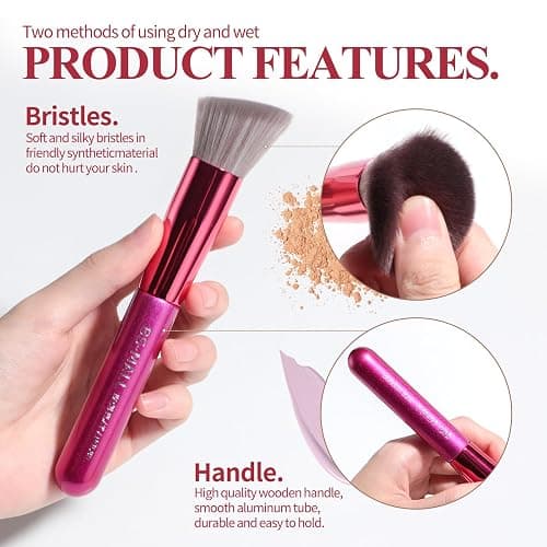 BS-MALL Makeup Brushes 14 pcs Makeup Tools Kit Premium Synthetic Powder Foundation Contour Concealers Lip Brushes with Makeup Sponge & Eyeshadow Applicator Kit thumbnail 3