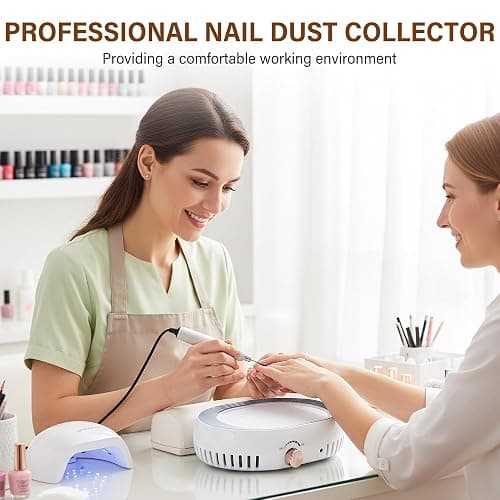 LSNDRG Nail Dust Collector 4500RPM Plug-in Professional Dust Collector for Nail Tech with Strong Suction, Rotary Adjustable Speed, Manicure Pedicure Vacuum Fan for Salon & Home Use thumbnail 4