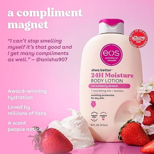 eos Shea Better Body Lotion- Strawberry Dream, with Natural Shea, 16 fl oz thumbnail 4