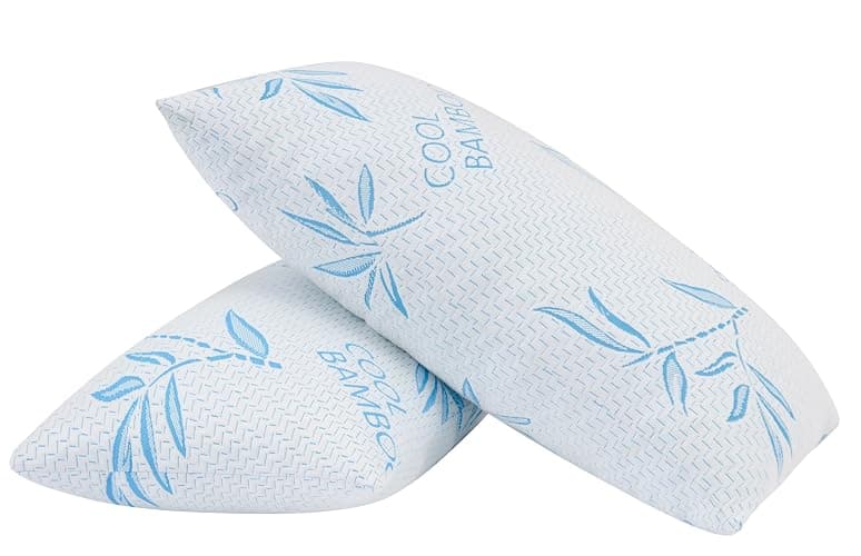 2 Pack King Size Pillows for Sleeping, Cooling Shredded Memory Foam Adjustable Bed Pillow with, Removable/Washable Cover (King 2 Pack) thumbnail 6