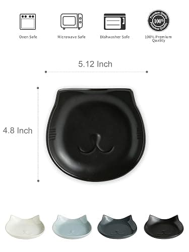 Miamolo Cat Spoon Holder for Stove, Spoon Rest Keep Countertop Clean & Tidy | 5.12 Inch Ceramic, Cute Kitchen Gadget Tray, Holds Ladles, Sponge & Tongs, Farmhouse Kitchen Decor, Gift for Cat Lover, Black thumbnail 2