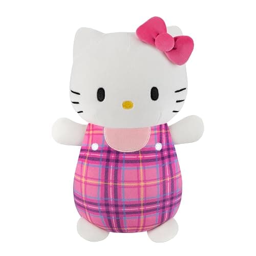 Squishmallows Original Sanrio 10in Plaid Hello Kitty HugMees – Ultrasoft Official Jazwares Plush (Medium-Sized) - Image 1