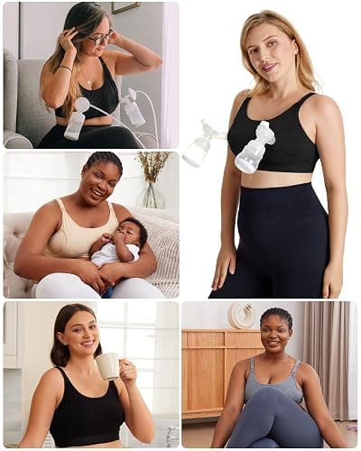Momcozy Hands Free Pumping Bra, Adjustable Breast-Pumps Holding and Nursing Bra, Pumping & Nursing Bra in One thumbnail 8