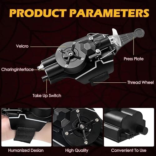 M MITLINK Web Launcher Spider String Shooter Toy, Web Shooters Cool Gadgets Reel-in Real Silk Superhero Role-Play Fun Stuff Toys Great for Men and Kids thumbnail 5