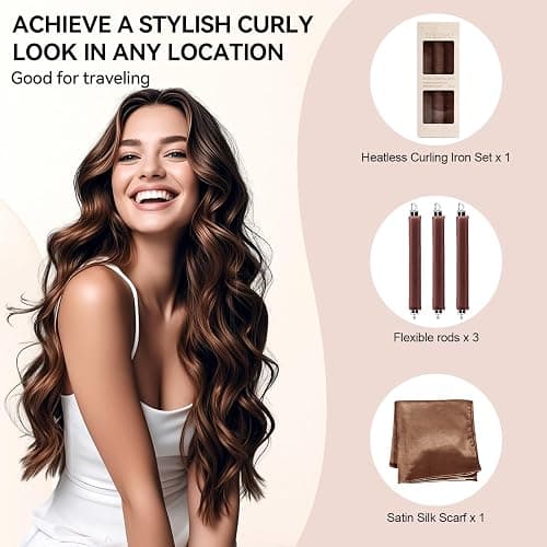 Togayu Heatless Curls, Heatless Curls Overnight Hair Care Set - Jumbo Velvet Hair Curlers to Sleep In, Soft Heatless Curling Rods for All Hair Types thumbnail 5