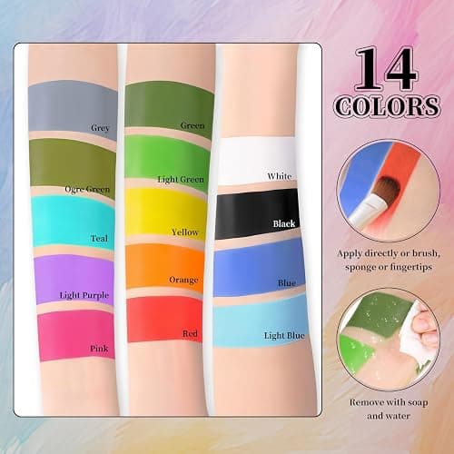YBUETE White Face Body Painting Stick, Professional Full-coverage Cream White Face Paint for Halloween SFX Skeleton Ghost Zombie Clown Goth Cosplay Makeup, Washable Body Stick for Adult Costume Party thumbnail 6