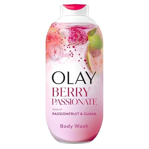 Olay Body Wash for Women, 24/7 Skin-Loving Freshness, Miami Mocktails, Plant Based Cleansers, Vitamin B3 & Antioxidant Blend, All Skin Types, Berry Passionate with Passionfruit & Guava Scent, 22 fl oz - Image 1