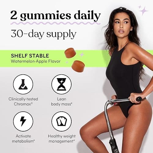 Lemme Tone Metabolism & Body Toning Gummies, 30-Day Supply | Clinically Studied Chromium & B12, Blood Sugar & Weight Management Support, Watermelon Apple Flavor thumbnail 6
