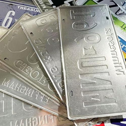 Assorted License Plates, Retro Vintage US States Number Tags, Embossed Vanity Prop Tin Sign for Man Cave Garage DIY, 6X12 inch (6 pcs) thumbnail 7