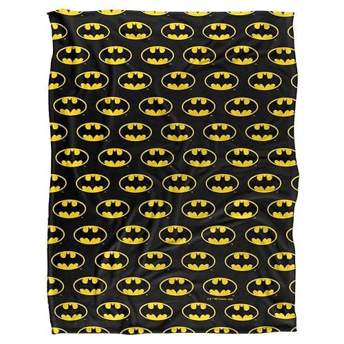 Batman Blanket, 60"x80" Classic Bat Shield Logo Pattern Silky Touch Super Soft Throw Blanket thumbnail 3