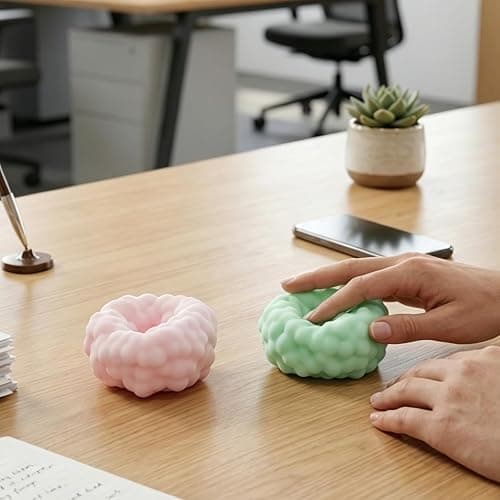 2 PCS Crunchy Squishy Stress Ball, Sand Squishy Sensory Tool for Stress Relief and Fidgeting, Red and Green Set with Dual-Texture Design for Office and Home Use, Bundle with Unique Crunchy Feel thumbnail 2