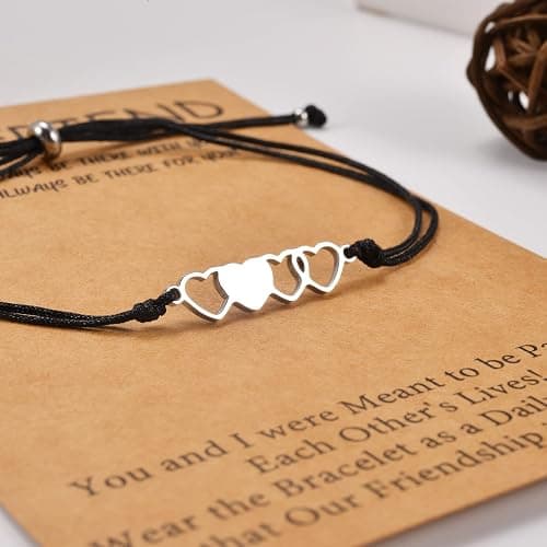 GBTBYS 2/3/4/5 Pcs Best Friend Bracelets Friendship Bff Matching Distance Heart Bracelet Birthday Galentines Valentines Day Gifts for Her Sister Daughter Niece Granddaughter thumbnail 3