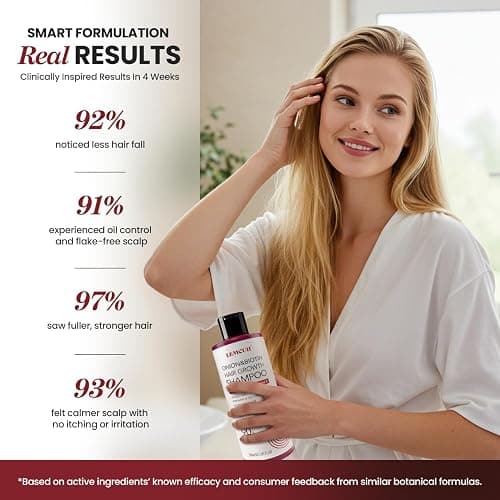 Onion & Biotin Hair Growth Shampoo: Infused With Natural Rosemary Tea Tree Anti Hair Loss Shampoo - Scalp Smooths Thickening Formula Support Hair Regrowth For Women Men 12.5Fl Oz thumbnail 3