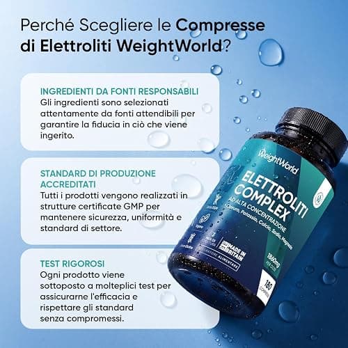 Elettroliti, 5 Sali Minerali, Magnesio, Potassio, Sodio, Calcio, Cloruro | Elettroliti Senza Zucchero, 3 Mesi di Fornitura, Sali Minerali Integratori Pre e Post Workout, Electrolytes 180 Compresse thumbnail 9