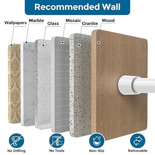 AIZESI 2pcs Spring Tension Rods Adjustable 26 to 39 inch Small Tension Curtain Rod No Drilling Expandable Spring Loaded Curtain Rod,Suitable for Doors and Windows 28 to 36 inch, White thumbnail 5
