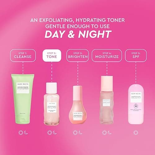 Glow Recipe PHA + BHA Face Toner - Korean Skin Care Pore Minimizer & Gentle Facial Exfoliator for Tightening, Hydrating & Exfoliating - Glycerin, Watermelon & Cactus Water (40ml) thumbnail 6