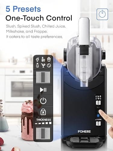 Slushie Machine, with 5 Presets + Custom Option, Auto-Clean Slushy Machine for Home, No Ice Needed, 12 Hours Freshness, Frozen Drink Maker for Spiked Slushies Frappés and More thumbnail 4
