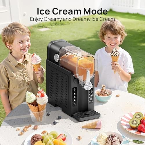 CHIVALZ Slush Machine, Frozen Drink Machine, No Ice Needed, 12H Pre-Scheduling, LED Display, Self-Cleaning, Makes Slushies, Milkshakes, Frappés & Cocktail, AD03, Black, 6 Preset Programs +1 Pack thumbnail 7