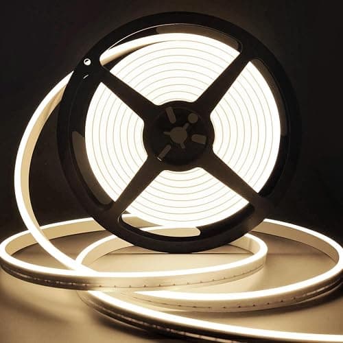 Lamomo LED Neon Lights, 12V Neutral White Dimmable LED Strip Lights, 16.4ft/5m Waterproof LED Neon Rope Lights, Silicone 4500K Neon LED Strip for Bedroom Indoor Home Decor (Power Adapter Included) - Image 1