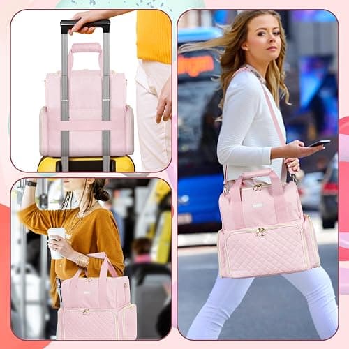 Nail Polish Organizer Holds 80 Bottles and a Nail Lamp,Nail Polish Carrying Case with 2 Removable Bags,Nail Organizers and Storage for Nail Tech,Portable Nail Polish Holder for Nail Supplies,Pink thumbnail 7