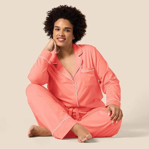 Amazon Essentials Women's Cotton Modal Long-Sleeve Shirt and Full-Length Bottom Pajama Set thumbnail 8