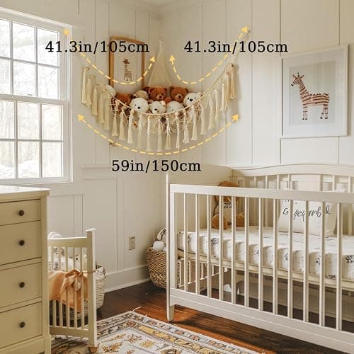 Stuffed Animal Storage Hammock Wall Hanging Corner Plush Toy Net Holder thumbnail 5