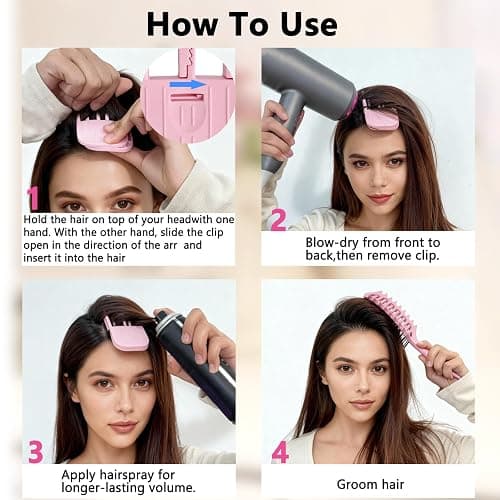 MiUWUU 2PCS Hair Volume Clips Root Booster Clips For Women Hair Volume Clip Styling Tools Pink thumbnail 5