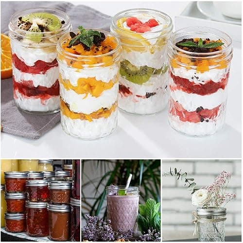 SPANLA 12 Pack Glass Mason Canning Jars With Regular Lids, Ideal for Jam, Jelly, Honey, Wedding Favors, Shower Favors, Baby Foods DIY Spice Jars - 4 OZ x 4, 8 OZ x 4, 12 OZ x 4 thumbnail 6