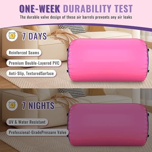 Air Roller Gymnastics Barrel Back Handspring Trainer Tumbling Barrel Yoga Barrel Mat with Electric Air Pump thumbnail 5