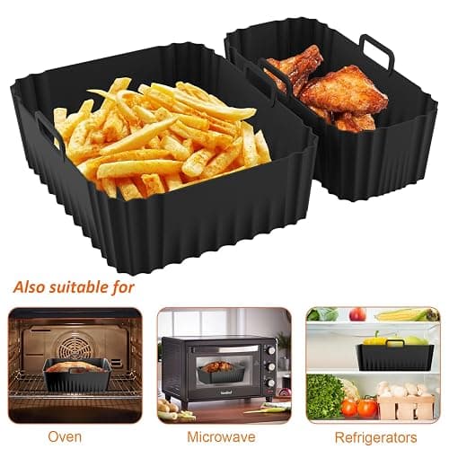 Silicone Air Fryer Liners for Philips Dual Basket Air Fryer 3000 Series 6L/3L, Reusable Dual Airfryer Liners Air Fryer Accessories for Philips Dual Basket Airfryer NA350/00 thumbnail 5
