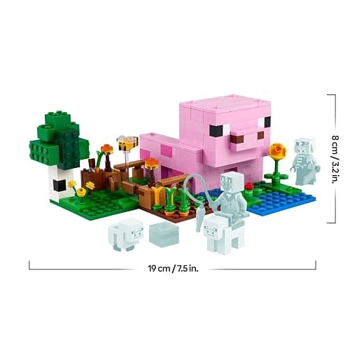 LEGO Minecraft The Baby Pig House Toy - Building Set incl. a Hero Figure, Mobs, a Farm & Forest Biome - Gaming Gift for 7+ Year Old Girls & Boys - 21268 thumbnail 3