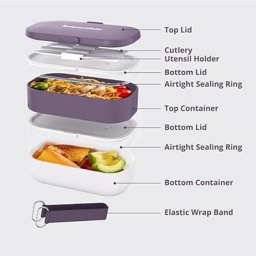 Responsible Products Leak Resistant Bento Box with Tableware for Adult - Teens, Insulated Lunch Box for Women - Men - Girls - Boys, BPA Free, Dishwasher Safe, Microwave Safe, Freezer Safe, 46 oz thumbnail 5