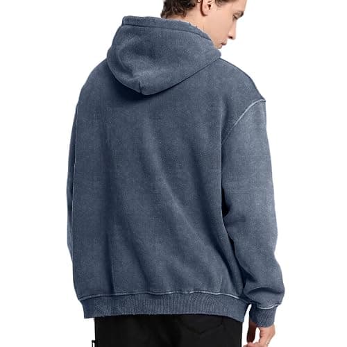 FAIABLE Mens Hoodies Oversized Unisex Acid Wash Hoodie Heavyweight Fleece Vintage Cotton Sweatshirt Men Women Streetwear thumbnail 6