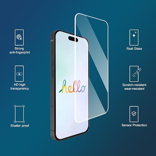 Ailun Screen Protector for iPhone 16 Plus/iPhone 15 Plus/iPhone 15 Pro Max [6.7 Inch] Display 3 Pack Tempered Glass, Dynamic Island Compatible, Case Friendly[Not for iPhone 16 Pro Max 6.9 Inch] thumbnail 2