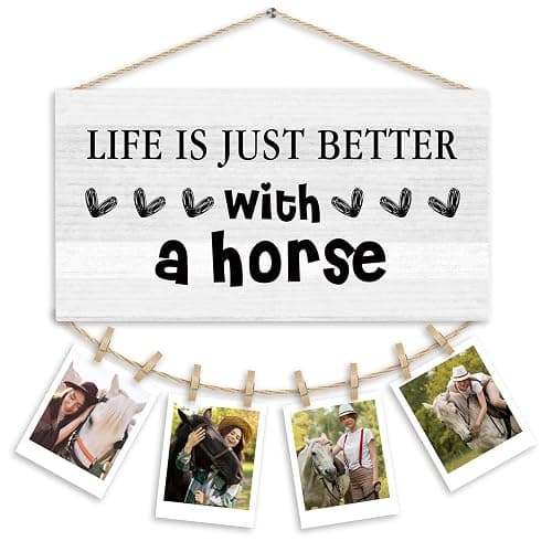 WULQYING Horse Gifts Picture Frames Photo Holder for Wall, Horse Themed Gifts for Women Girls Men Horses Lover Horse Rider Hanging Photo Display for wall Decor - Image 1
