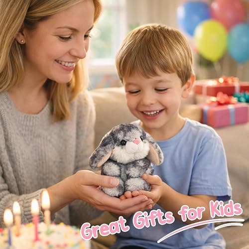 Mushymallow Sitting Bunny Stuffed Animal Soft Rabbit Plush Toy, Blue | 6" Adorable Plush Toy Pocket-Sized Stuffed Bunny for Boys Girls Kids Adults Desk Decor Birthday Christmas Gift thumbnail 2