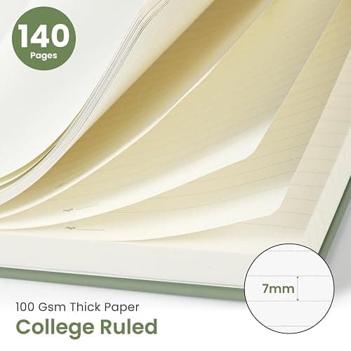 Taja Lined Spiral Journal Notebook for Women & Men, 140 Pages, College Ruled Hardcover Notebook for Work & Note Taking, Journals for Writing, A5(5.7" x 7.9") - Green thumbnail 2