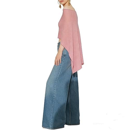 Women Sheer Poncho Top Lightweight Knit Crochet Shrug Bolero Mesh Batwing Sleeve Sweater Cover Up Beachwear thumbnail 5