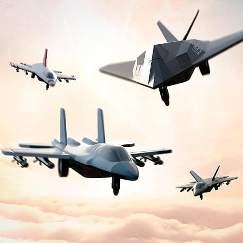 United Sates Air Force 4-Pack Toy Jet Squadron Die Cast Airplanes, Pull Back Military Fighter Jets, Diecast Air Plane Models thumbnail 8