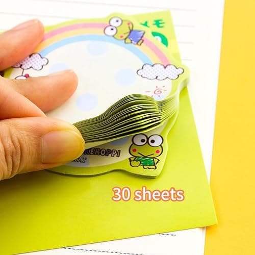 Cute Office Supplies - Including 6 Pcs Cartoon Gel Pens & 8 Pack Small Sticky Notes - Anime Cartoon Gifts Set for Girls thumbnail 6
