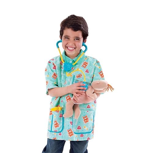 Melissa & Doug Nurse Costume, Pretend Play Dress Up Set (8-Pc) Scrubs, Stethoscope & Accessories, Role Play Toys for Kids 3+ thumbnail 8