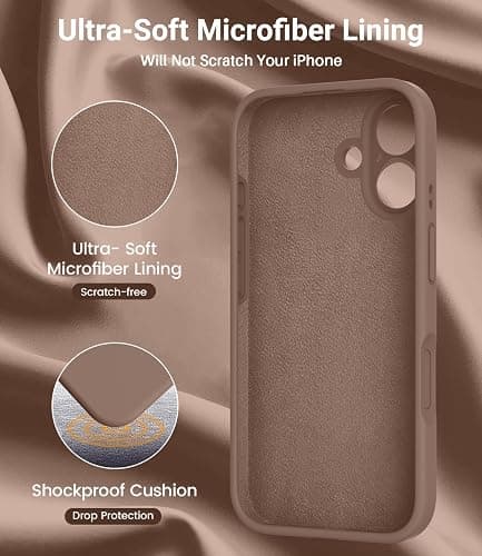 OTOFLY Designed for iPhone 16 Case,[Camera Control Button Coverage][12FT Military-Grade Protection] Silicone Shockproof Slim Cover Women Men 16 Phone Case 6.1 inch, Light Brown thumbnail 5