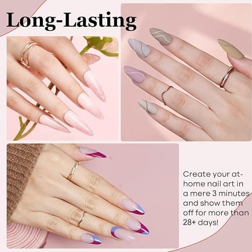 Modelones 24 Pcs Gel Nail Polish Kit, 20 Colors Pink Blue Glitter Nail Polish Gel with Glossy & Matte Top Coat Base Coat Starter Kit Soak Off U V Gel LED Manicure Gift for Women DIY Home Salon thumbnail 4