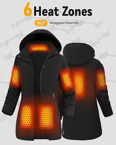 Graphene Women Heated Jacket 12V Fast Charge 18400mAh Large Capacity thumbnail 5