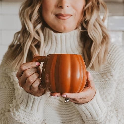 Sweet Water Decor Orange Pumpkin Coffee Mug - 19 oz Autumn Cup Dishwasher & Microwave Safe - Soothing Tea and Pumpkin Spice Latte - Ceramic thumbnail 4
